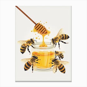 Halictidae Bee Storybook Illustration 11 Canvas Print