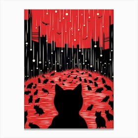 Cat In The Rain Canvas Print