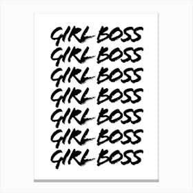 Girl Boss Grunge Caps Canvas Print