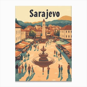 Aihrgdesign A Classic 1960s Travel Poster For Sarajevo 1 Canvas Print