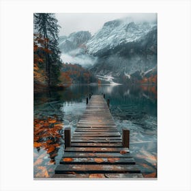 Dock At Lake Canvas Print