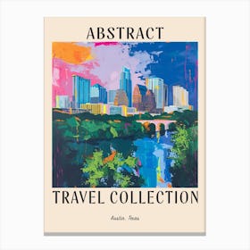 Abstract Travel Collection Poster Austin Texas 2 Canvas Print