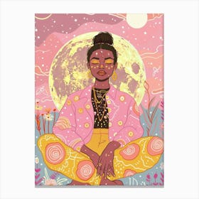 black women on the sky moon 2 Canvas Print