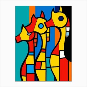 Seahorse Abstract Pop Art 4 Canvas Print