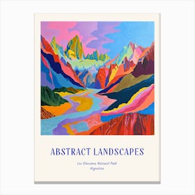 Colourful Abstract Los Glaciares National Park Argentina 6 Poster Blue Canvas Print