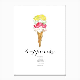 Happiness is Ice Cream Canvas Print