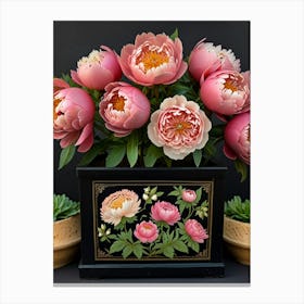 Chinese Peonies Canvas Print