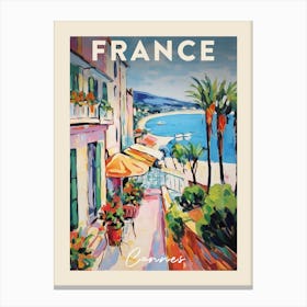 Cannes France 2 Fauvist Painting  Travel Poster Canvas Print