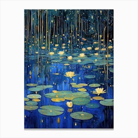 Gustav Klimt Night Water Lilies Vintage Canvas Print