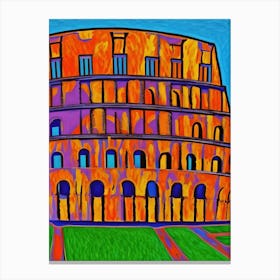 Colosseum Pop Art Painting Canvas Print