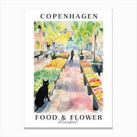 Food Market With Cats In Copenhagen 1 Poster Canvas Print