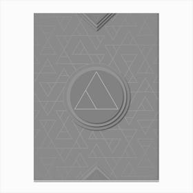 Geometric Glyph Sigil with Hex Array Pattern in Gray n.0206 Canvas Print