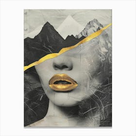 Gold Lips 9 Canvas Print