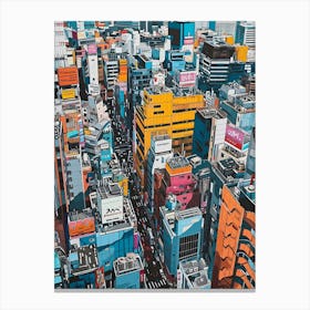 Tokyo Kitsch Cityscape 2 Canvas Print