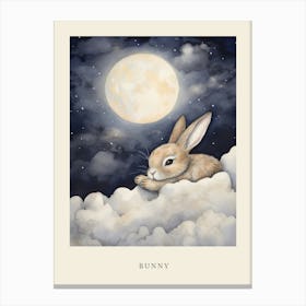 Sleeping Baby Bunny 4 Nursery Poster Canvas Print