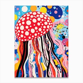 Polka Dot Pop Art Jelly Fish 4 Canvas Print