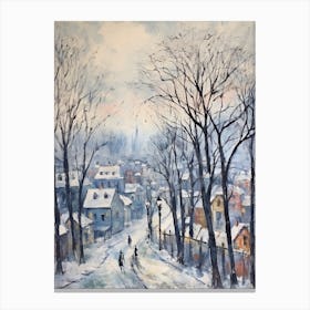 Winter City Park Painting Kalemegdan Park Belgrade Serbia 2 Canvas Print