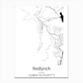 Redlynch,Australia Minimalist Map Canvas Print