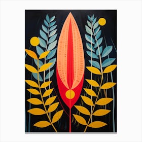 Heliconia 2 Hilma Af Klint Inspired Flower Illustration Canvas Print