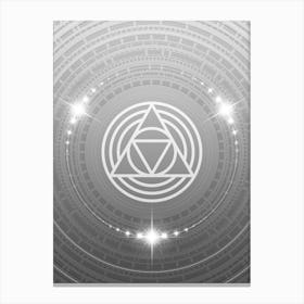 Geometric Glyph in White and Silver with Sparkle Array n.0028 Canvas Print