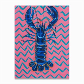 Lobster On Zigzag Canvas Print