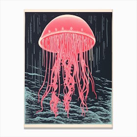 Box Jellyfish Washed Illustration 3 Canvas Print