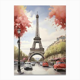 Paris Eiffel Tower art print 1 Canvas Print