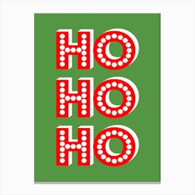 Ho Ho Ho Christmas Typography Canvas Print