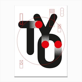 TYO #1 White/Black Canvas Print