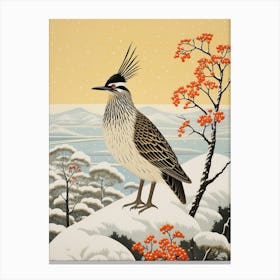 Bird Illustration Roadrunner 2 Canvas Print