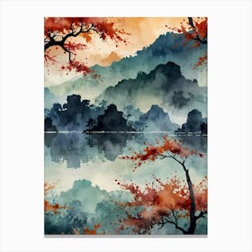 Asian Watercolor Painting 6 Canvas Print