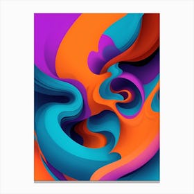Abstract Colorful Waves Vertical Composition 31 Canvas Print