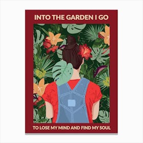 Into The Garden (Brunette & Burgundy) Canvas Print