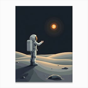 Bitcoin On The Moon 1 Canvas Print