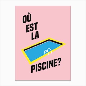 Pink Gcse French Typographic Canvas Print