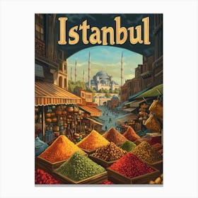 Aihrgdesign A Mid Century Modern Travel Poster For Istanbul Canvas Print