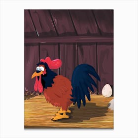 Cartoon Rooster Canvas Print