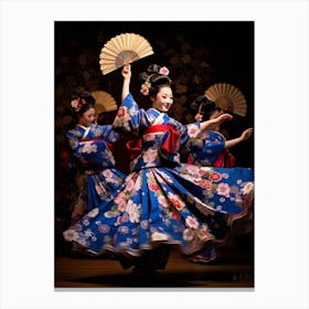 Awa Odori Dance Japanese Traditional Illustration 2 Canvas Print