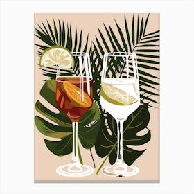 Tropical Drink Vector Illustration Canvas Print