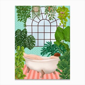 Plant Lady Bathroom Canvas Print