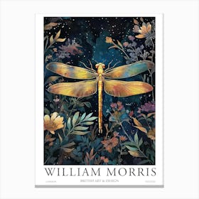 William Morris Art Dragonfly Night Morris Exhibition Print Botanical Poster Flowers Vintage Canvas Print