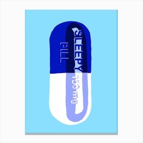 Sleepy Pill Blue 1 Canvas Print
