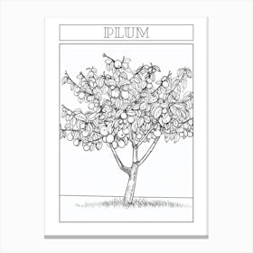Plum Tree Minimalistic Drawing 3 Poster Canvas Print