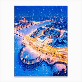 St.Petersburg christmas evening Canvas Print