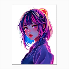 Anime Girl Pop Color Canvas Print