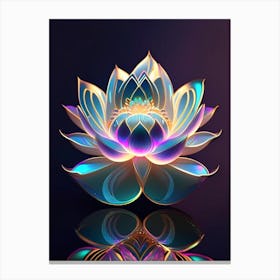 Lotus Flower Pattern Holographic 1 Canvas Print