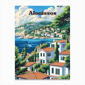 Alonissos Greece Coast Travel Art Canvas Print