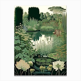 Claude Monet Foundation Gardens, France Vintage Botanical Canvas Print