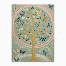 Pastel Butterfly Tree Canvas Print