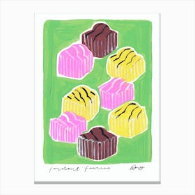 Fondant Fancies Green Canvas Print